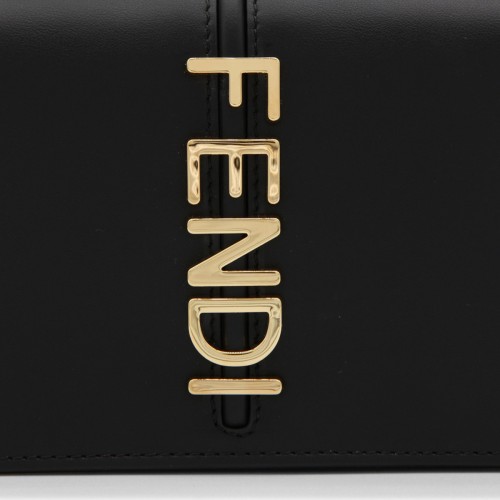 BLACK LEATHER FENDIGRAPHY WALLET