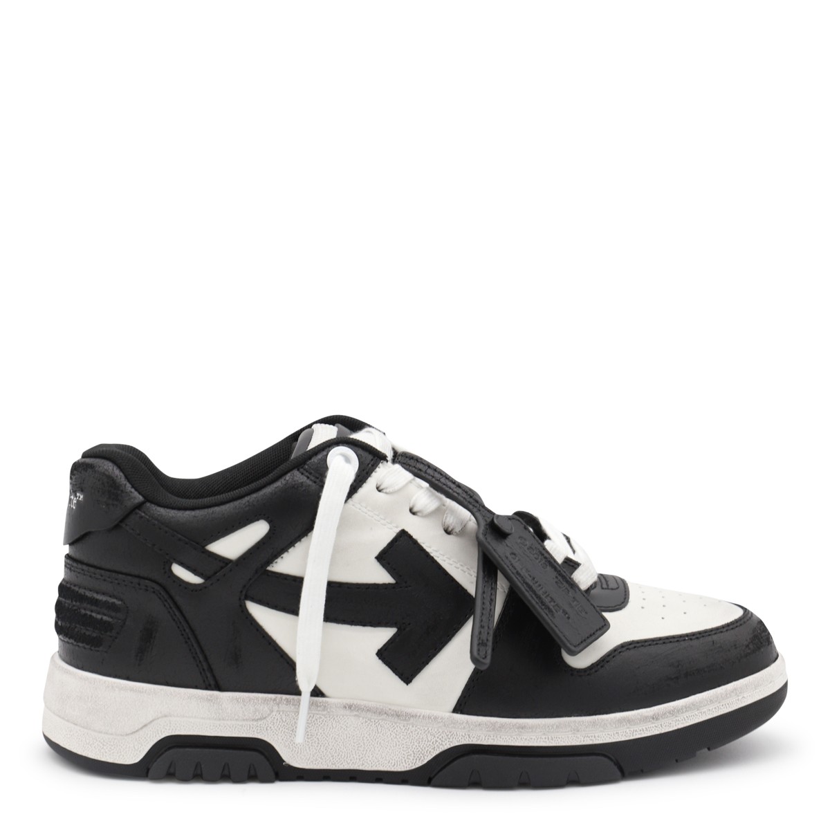 WHITE AND BLACK OUT OF OFFICE SNEAKERS