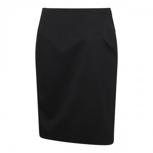 BLACK WOOL MIDI SKIRT 2