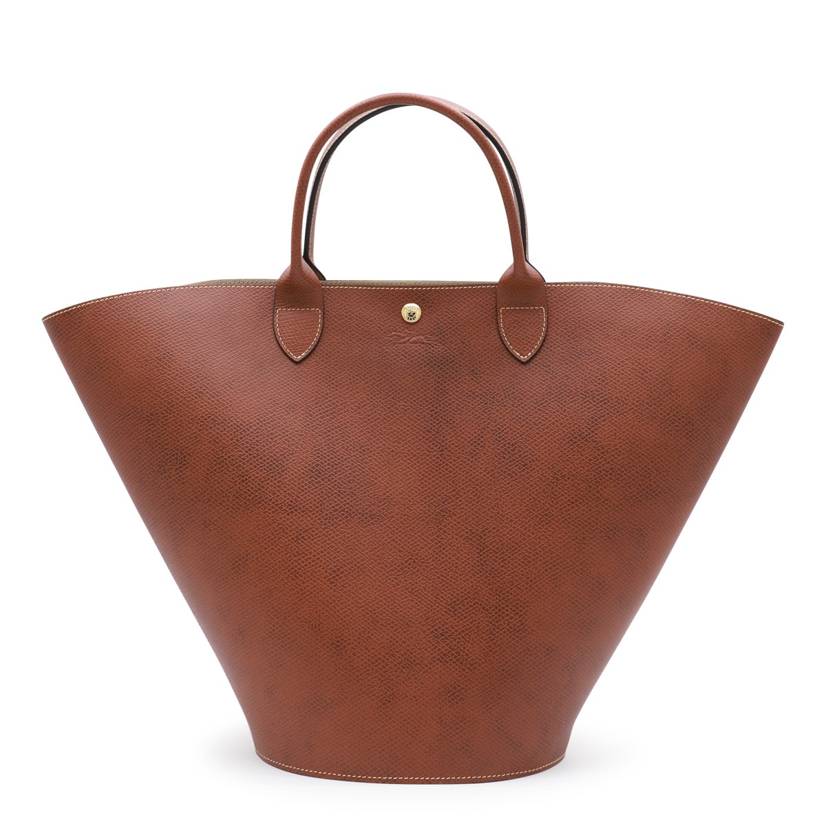 BROWN LEATHER XL EPURE TOTE BAG