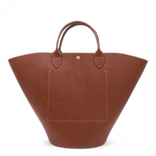 BROWN LEATHER XL EPURE TOTE BAG