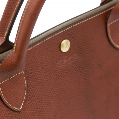 BROWN LEATHER XL EPURE TOTE BAG