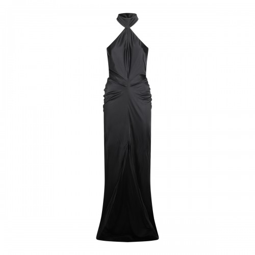 BLACK VISCOSE MAXI DRESS