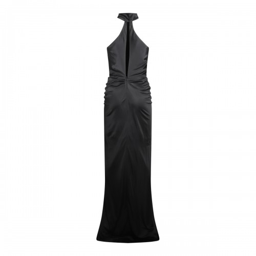 BLACK VISCOSE MAXI DRESS