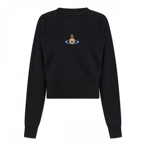 BLACK COTTON SWEATSHIRT