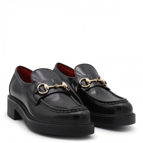 BLACK LEATHER LOAFERS