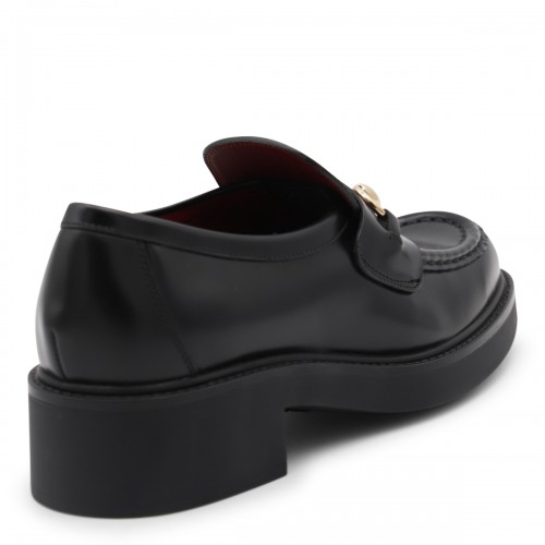 BLACK LEATHER LOAFERS