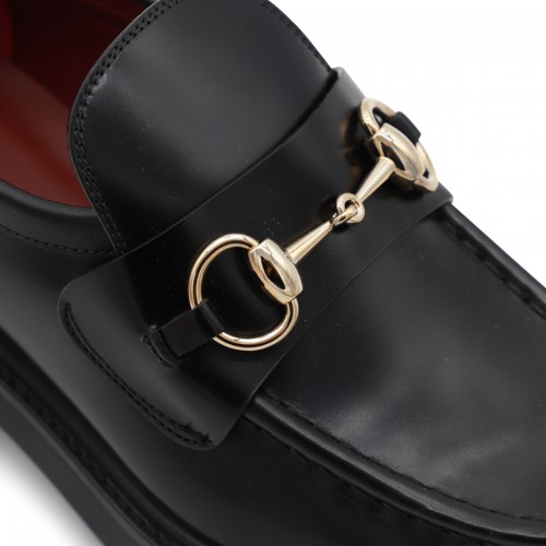 BLACK LEATHER LOAFERS