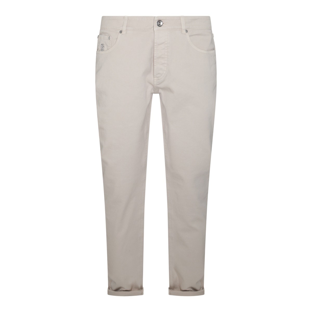 BEIGE COTTON JEANS