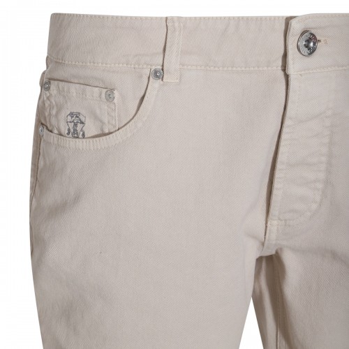 BEIGE COTTON JEANS