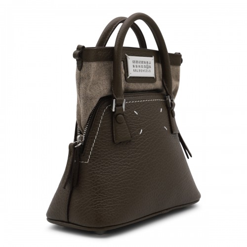 DARK BROWN LEATHER 5AC MICRO TOTE BAG