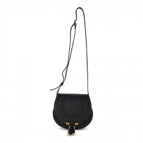 BLACK LEATHER MARCIE SMALL SHOULDER BAG