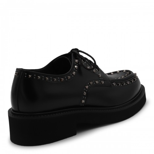 BLACK LEATHER LACE UP SHOES