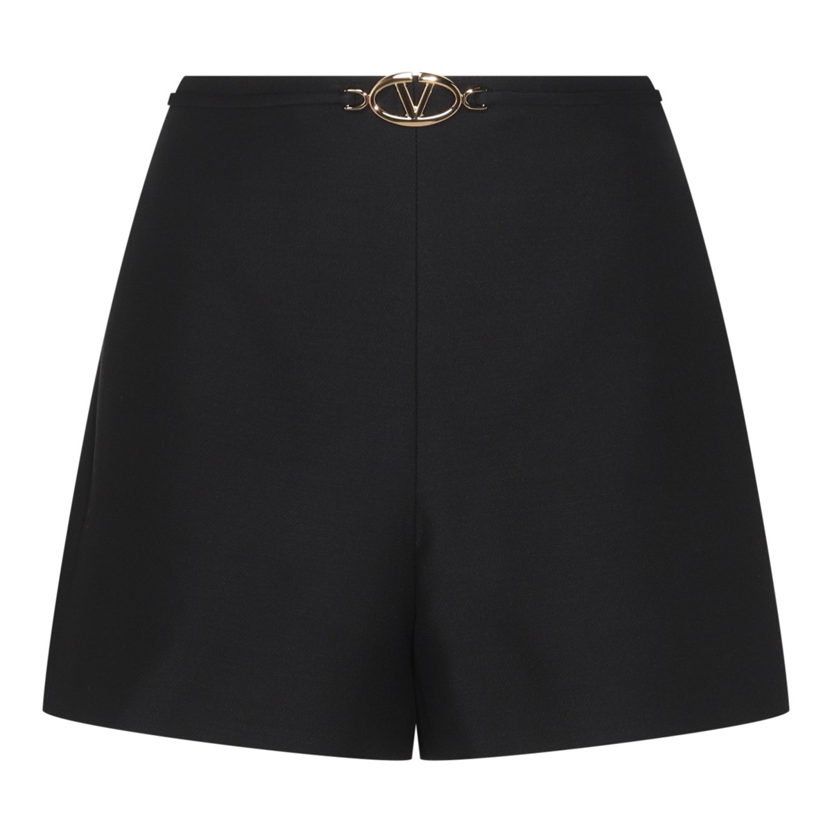 BLACK WOOL SHORTS