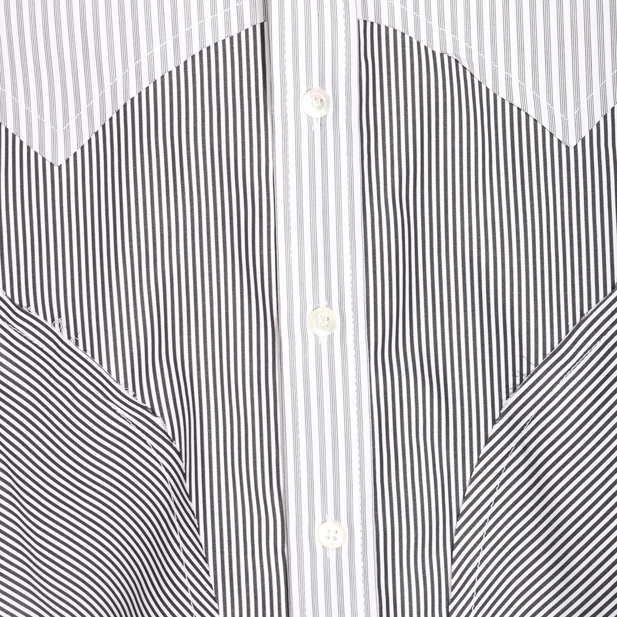 WHITE AND GREY COTTON SHIRT WHITE AND GREY COTTON SHIRT