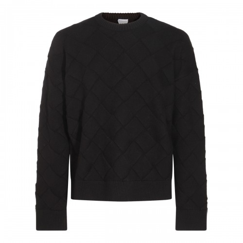 BLACK WOOL SWEATSHIRT