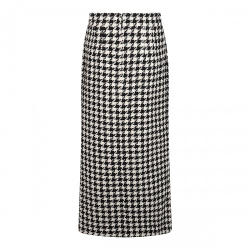 BLACK AND WHITE WOOL SKIRT