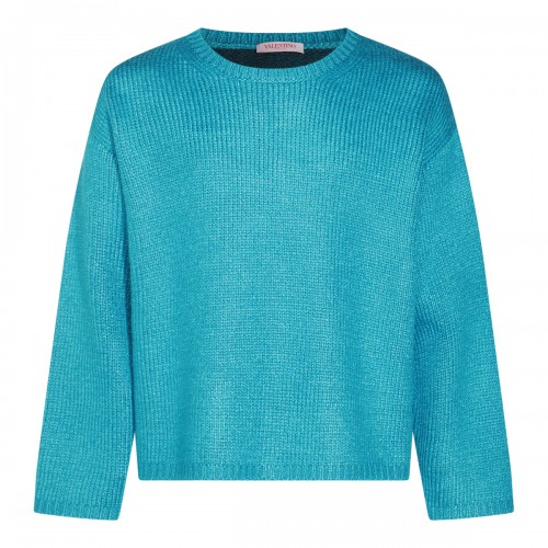 LIGHT BLUE SILK KNITWEAR