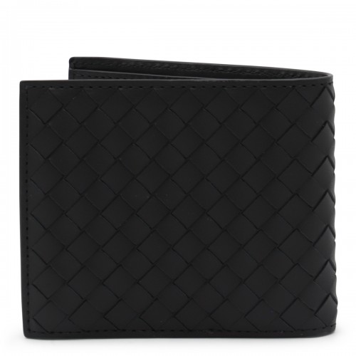 BLACK AND SILVER LEATHER WALLET