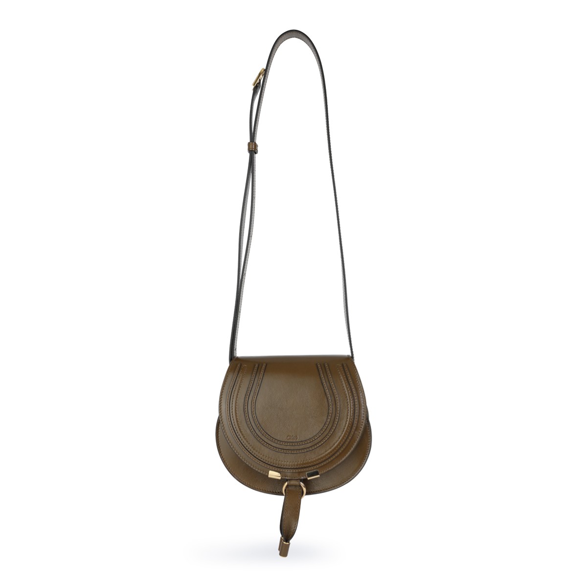 DARK KHAKI LEATHER MARCIE CROSSBODY BAG