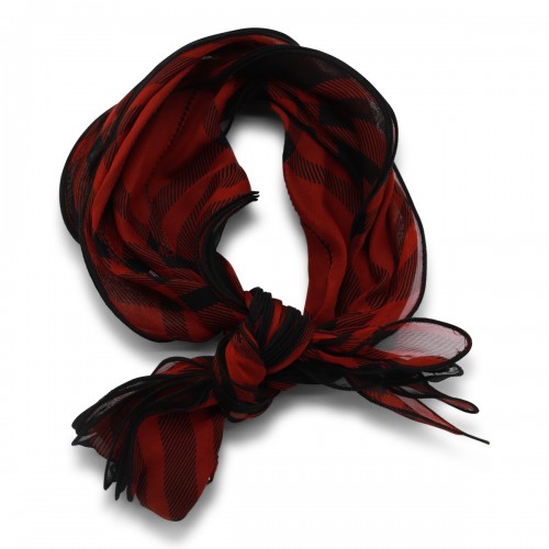 RED AND BLACK SILK SCARVES