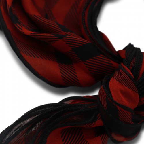 RED AND BLACK SILK SCARVES