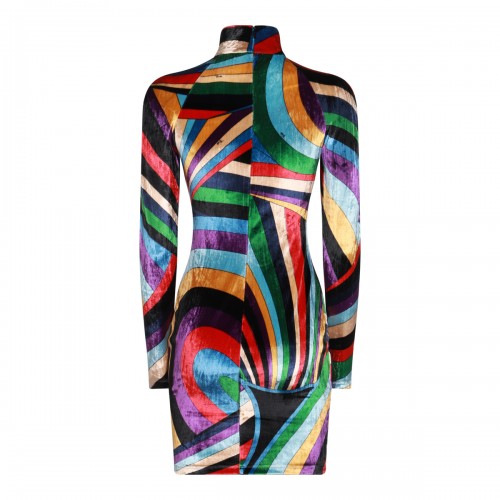 MULTICOLOR VISCOSE MINI DRESS