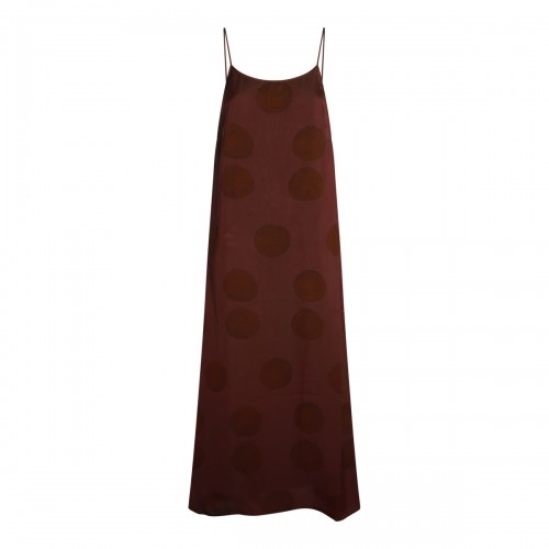 BROWN VISCOSE MAXI DRESS