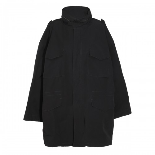 BLACK COTTON CASUAL JACKET