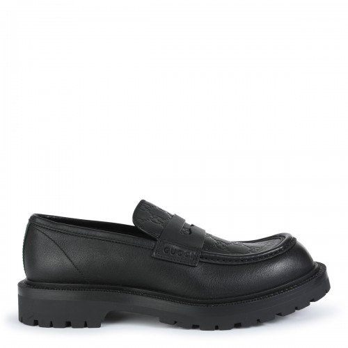 BLACK LEATHER LOAFERS