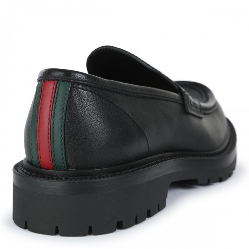 BLACK LEATHER LOAFERS