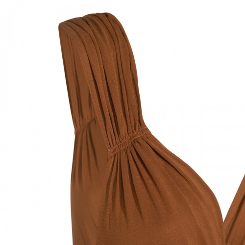 BROWN SILK BODYSUIT