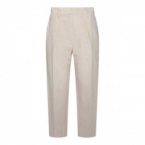 WHITE VISCOSE PANTS