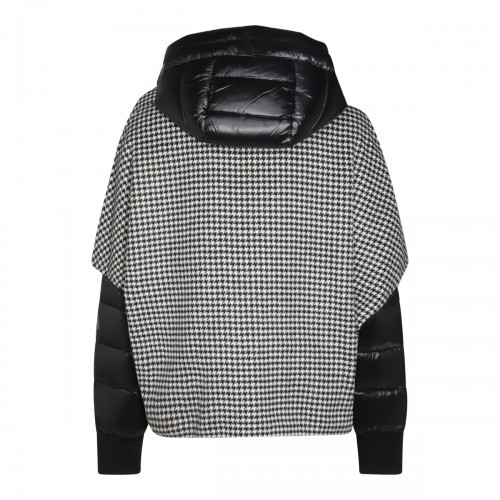 BLACK AND GREY WOOL DOWN JACKET