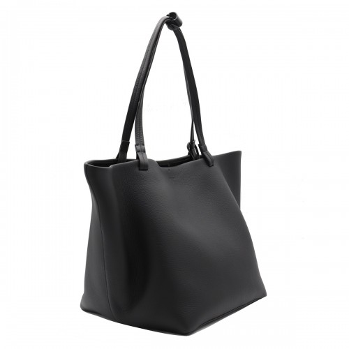 BLACK LEATHER PARK TOTE THREE BAG