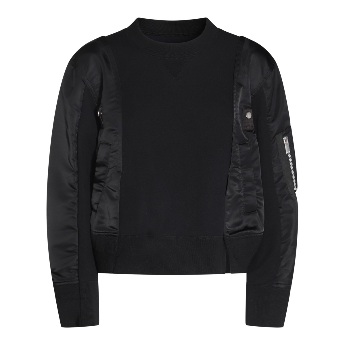 BLACK COTTON SWEATSHIRT