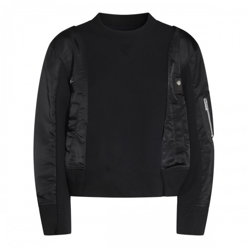 BLACK COTTON SWEATSHIRT