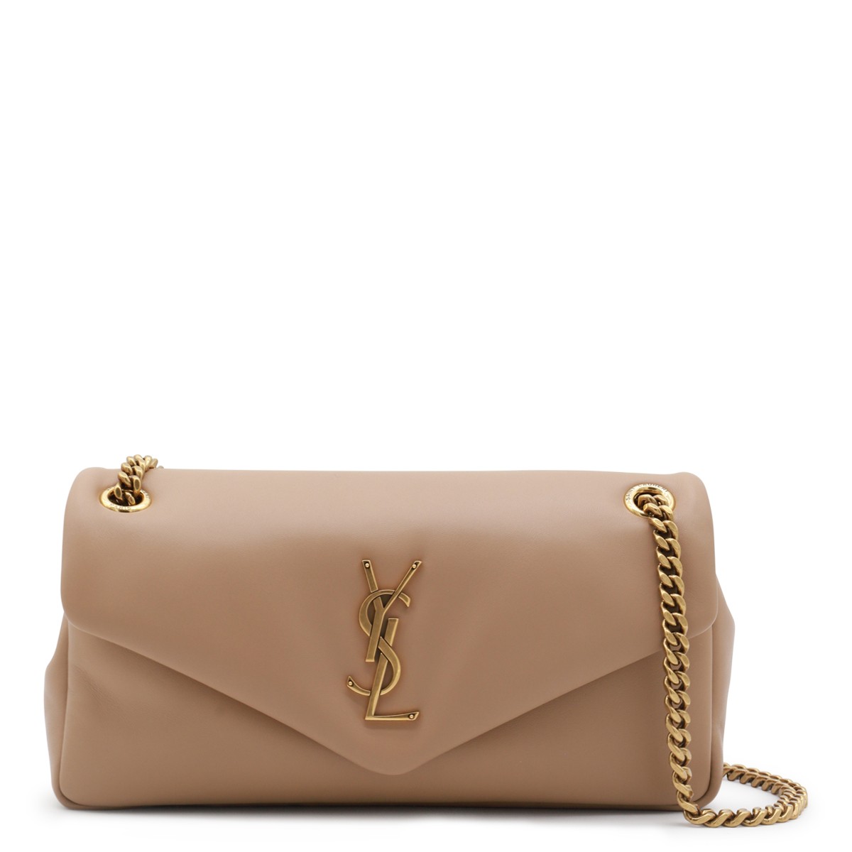 BEIGE LEATHER SHOULDER BAG