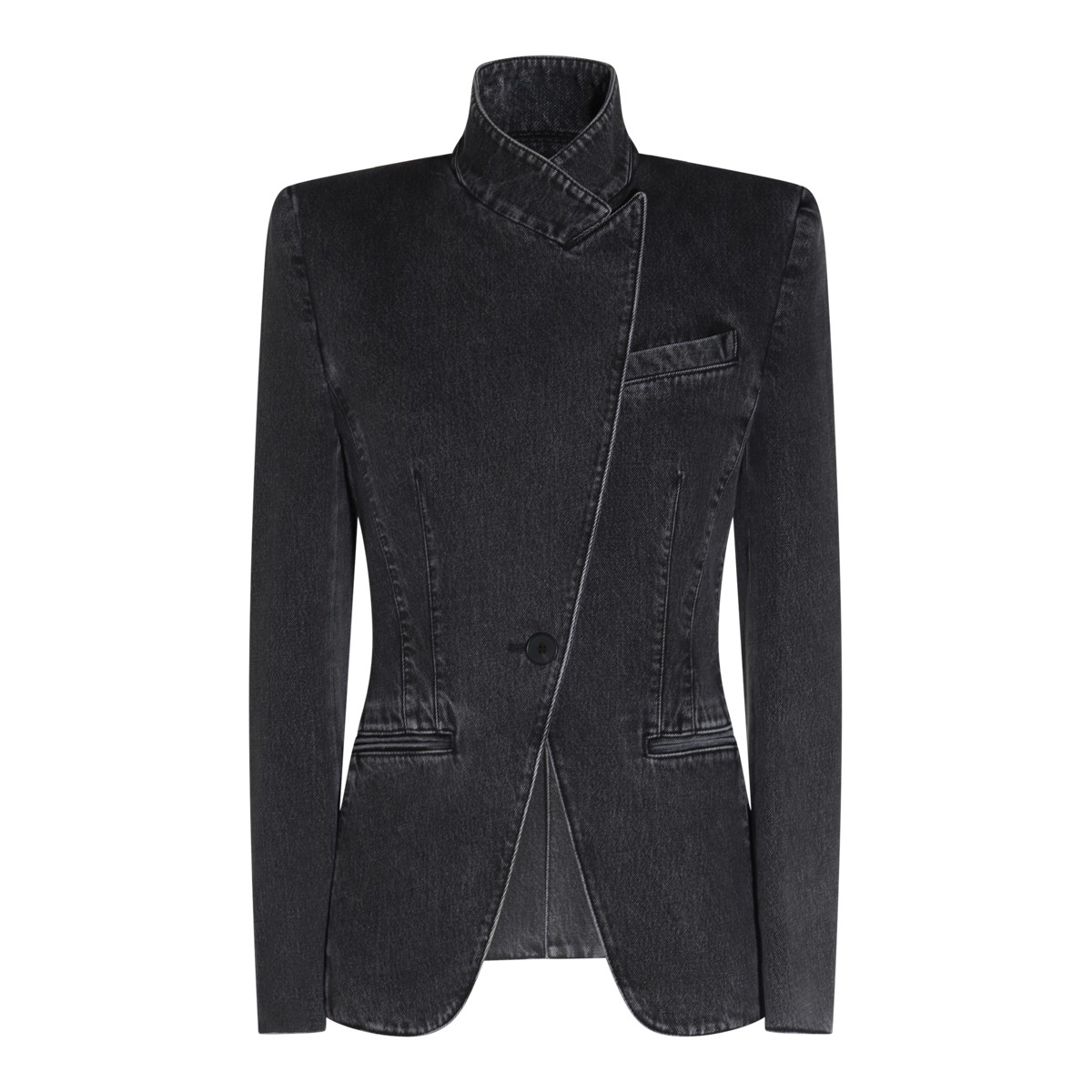 BLACK DENIM COTTON BLAZER