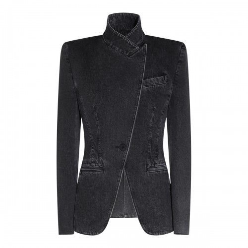 BLACK DENIM COTTON BLAZER