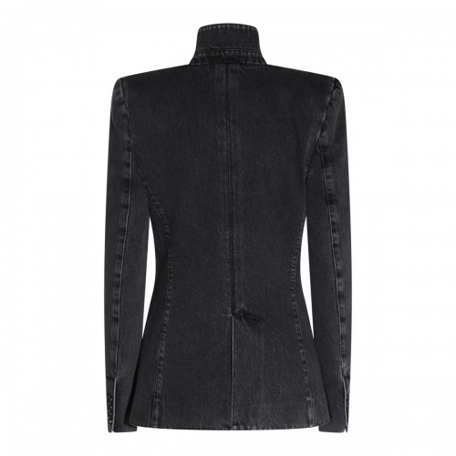 BLACK DENIM COTTON BLAZER 2