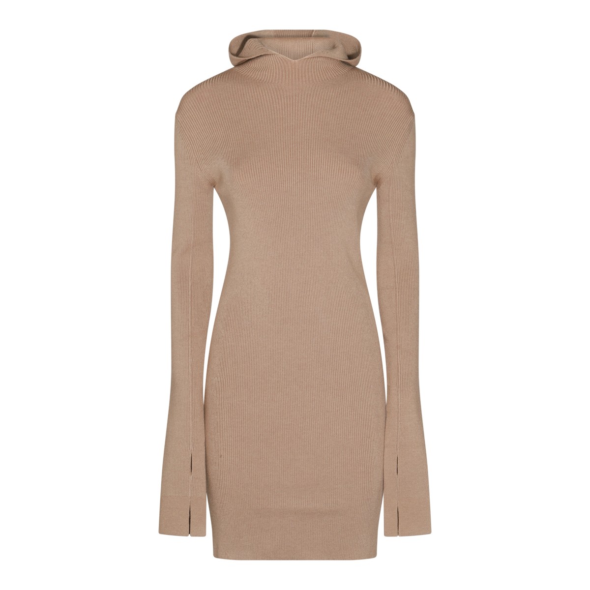 BEIGE SILK MINI DRESS