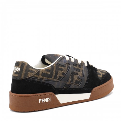 BLACK AND BROWN LEATHER MATCH SNEAKERS