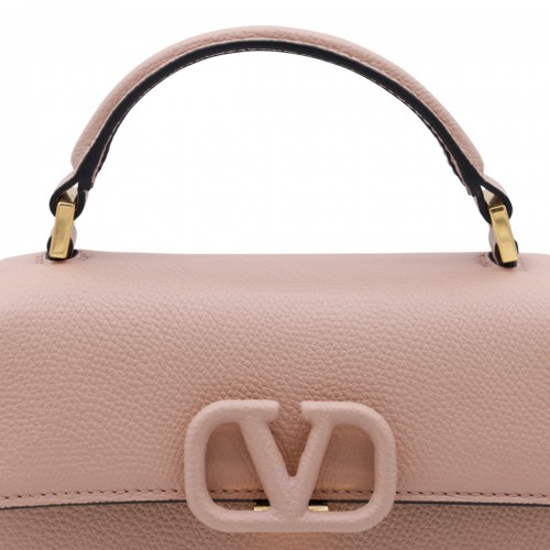 PINK LEATHER TOP HANDLE BAG