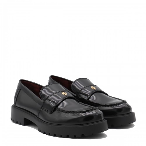 BLACK LEATHER LOAFERS