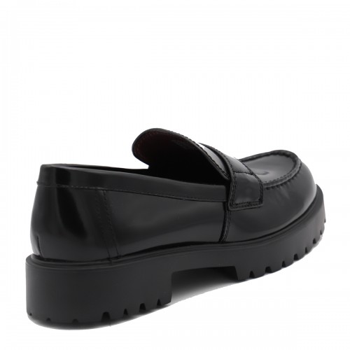 BLACK LEATHER LOAFERS