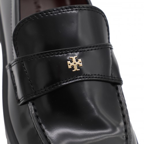 BLACK LEATHER LOAFERS