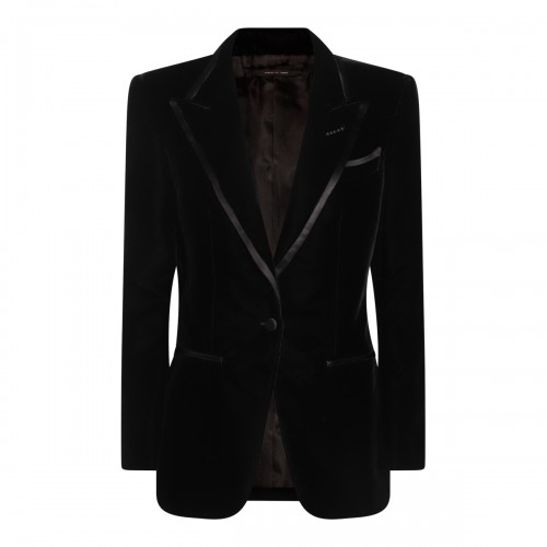 BLACK VISCOSE BLAZER