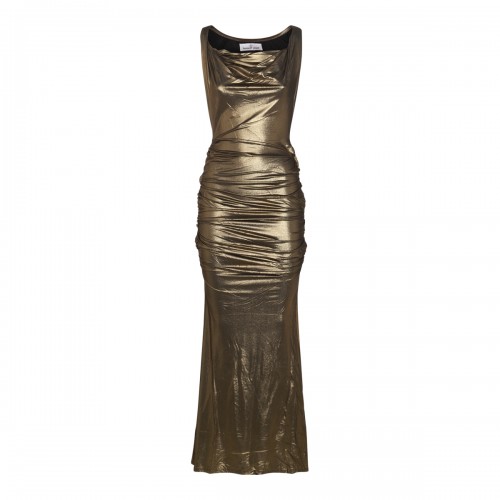 GOLD VISCOSE LONG DRESS