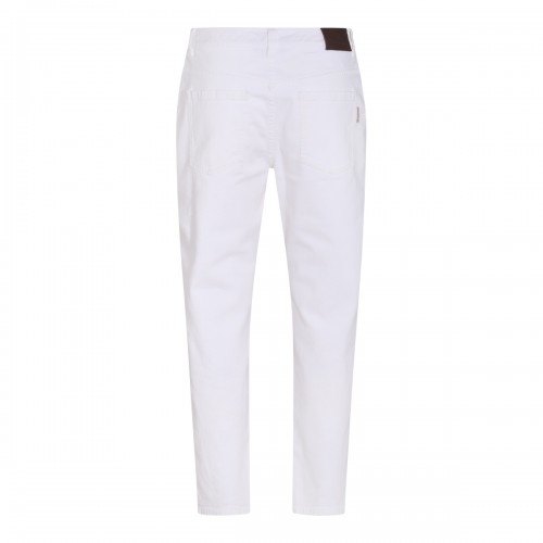 WHITE COTTON DENIM PANTS